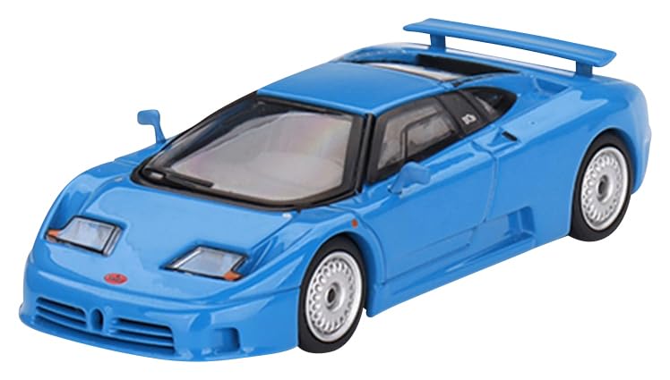 TrueScale Miniatures MINI GT Bugatti EB110 GT Blue Drive Finished Model 1/64 Left-Hand