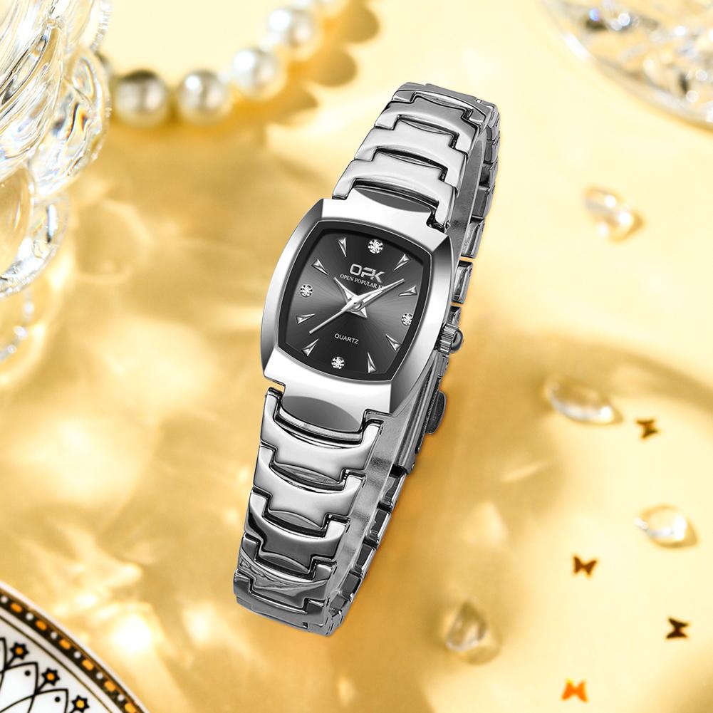 OPK Brand Steel Strip Calendar Three-Pin Lady Quartz Watch