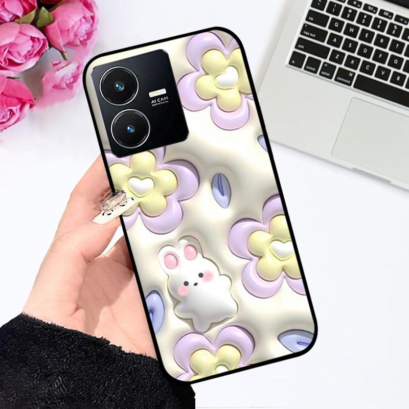 Pour Vivo Y22 4G Coque V2207 V2206 Y22s Impression Couleur Mat TPU Silicone Souple Housse de Téléphone Pour Vivo Y35 4G Pare-chocs Anti-choc Fundas