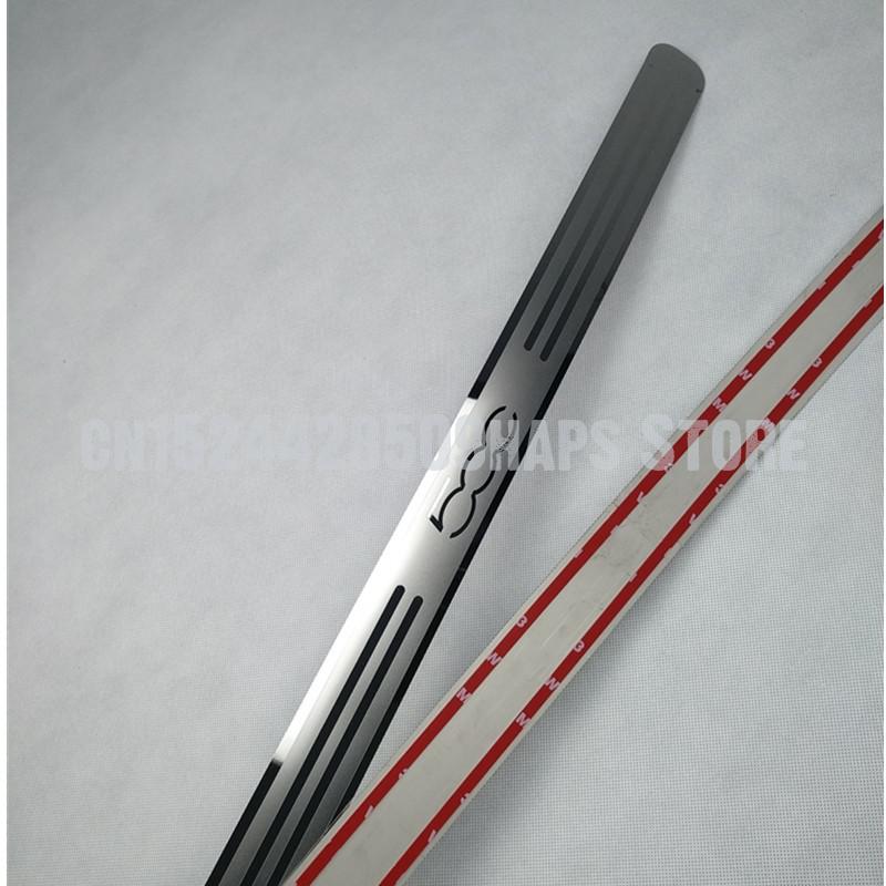 Suitable for FIAT 500 500C Stainless Steel Mirror Surface Scuff Plate Door Sill Cover Trim Car Styling