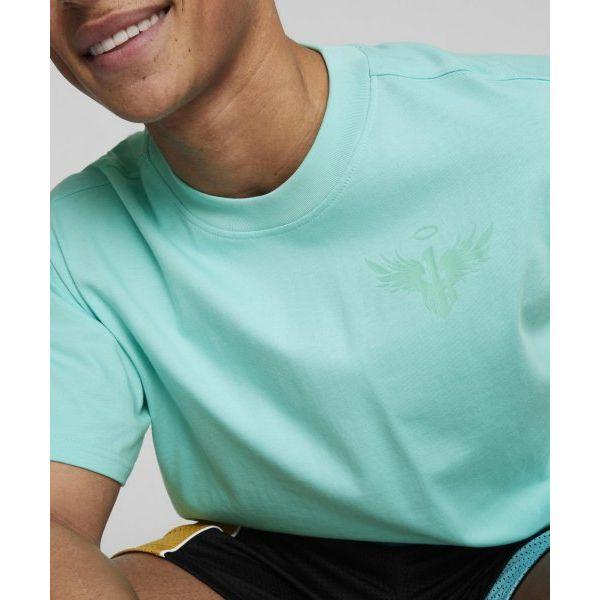 Puma X Melo Boxy Tee Solid Color Crew Neck Casual Short Sleeve T-Shirt Men Tops Light-Green 621703-01