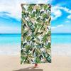 Tropical Palm Leaf Print Beach Towel Turquoise Monstera Banana Leaf Design Lightweight Quick-Dry-like Soft Bath Towel