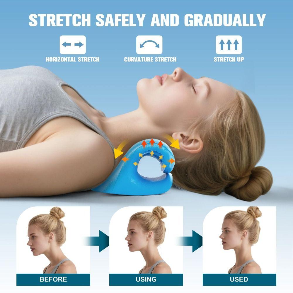 C-shaped Neck Stretcher Pillow Pain Relief Magnetic Massage Pillow Spine Support Muscle Relax Cervical Pillow TMJ Relief