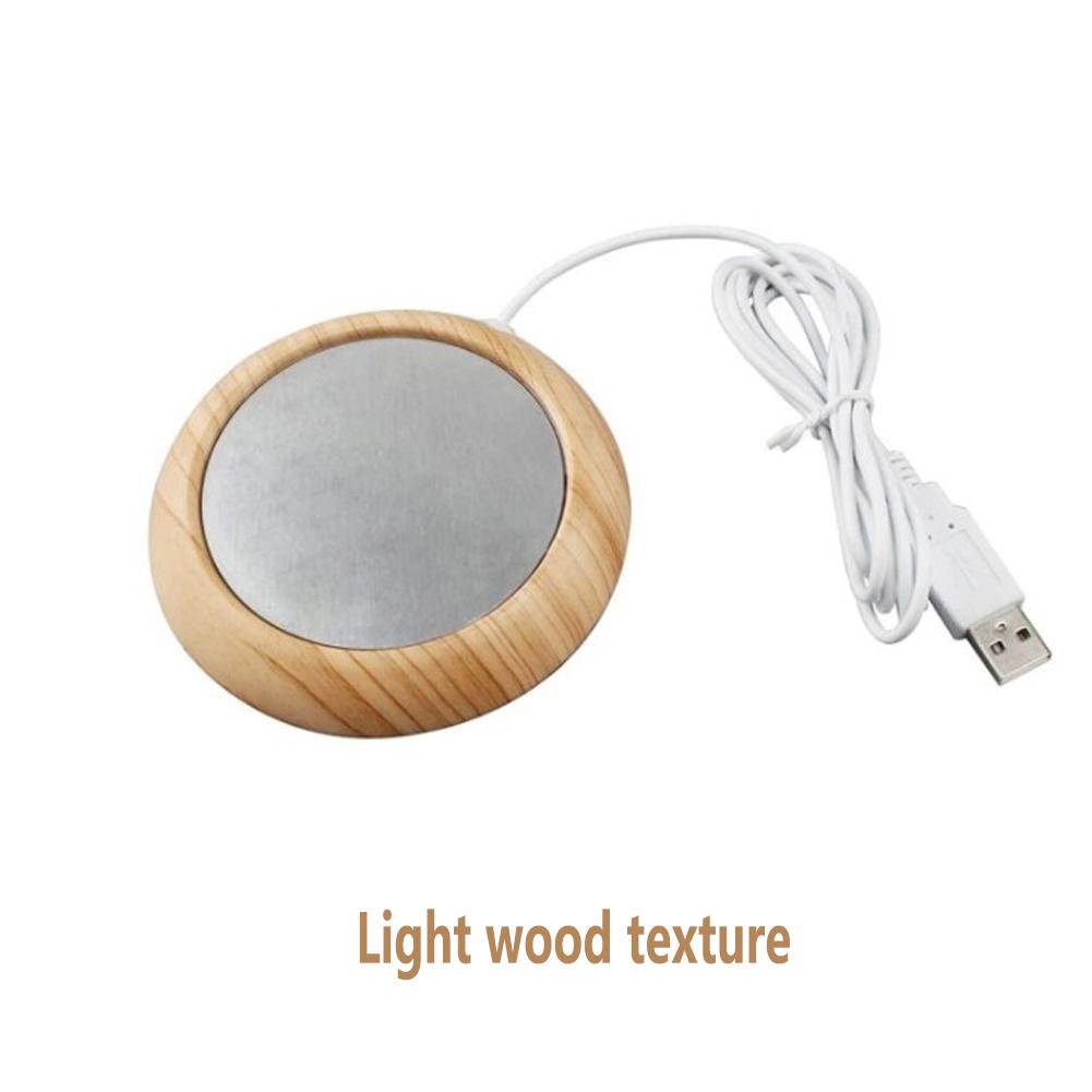 

Portable USB Electric Cup Warmer Tea Coffee Beverage Heating Pad Mat Keep Drink Warm Heater Light wood texture