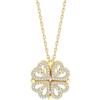 Hollow Four-leaf Clover Necklace, Pendant Necklace Convertible Into a Heart and Four-leaf Clover Shape, an Ornament[484]