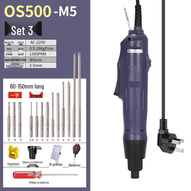 Oushen 801800 Electric Screwdriver Set with High-Quality Motor and Straight Handle for Household Use
