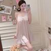 New spring and summer cute French retro court with chest pad ice silk suspender nightdress women princess pajamas loungewear