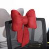 Linen Ribbon Bow Car Neck Pillow Ribbon Bow Linen Bow Car Headrest Cute   Car Interior Accessories