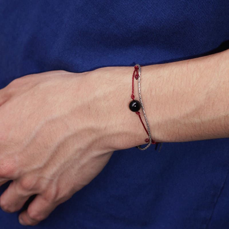 OURPIERRE BLACK BALL ROPE BRACELET