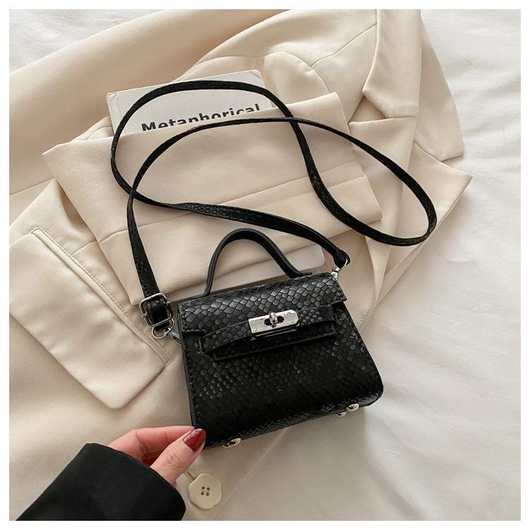 Texture Casual Retro Large Capacity Lock Buckle Handheld Crossbody Small Square Bag For Women