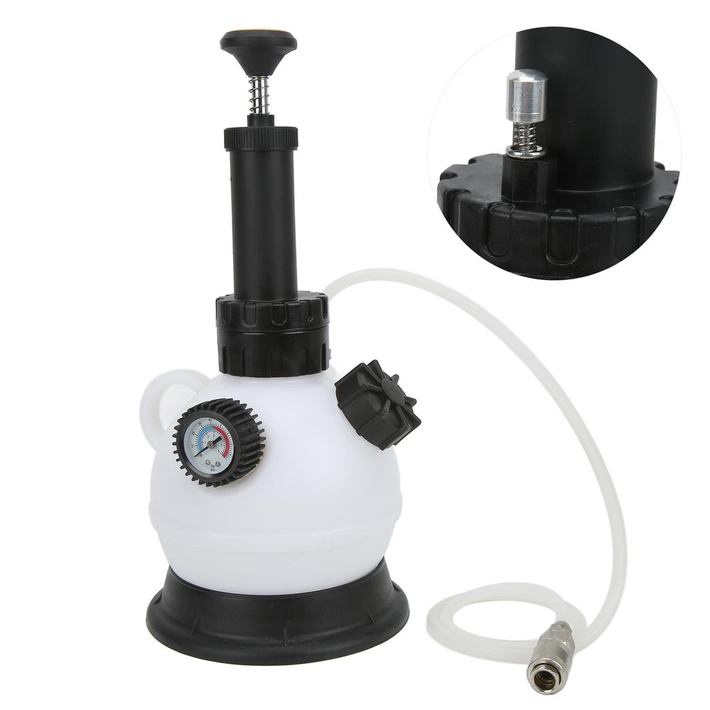 2L Manual Vacuum Brake Bleed Kit, 30psi Pressure Display with Relief Valve Wrench for European Vehicles