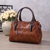 Vintage Chinese Style Shoulder Crossbody Bags for Women Embossing Print Tote Bags Large Capacity Multi-Pocket Soft Handbags