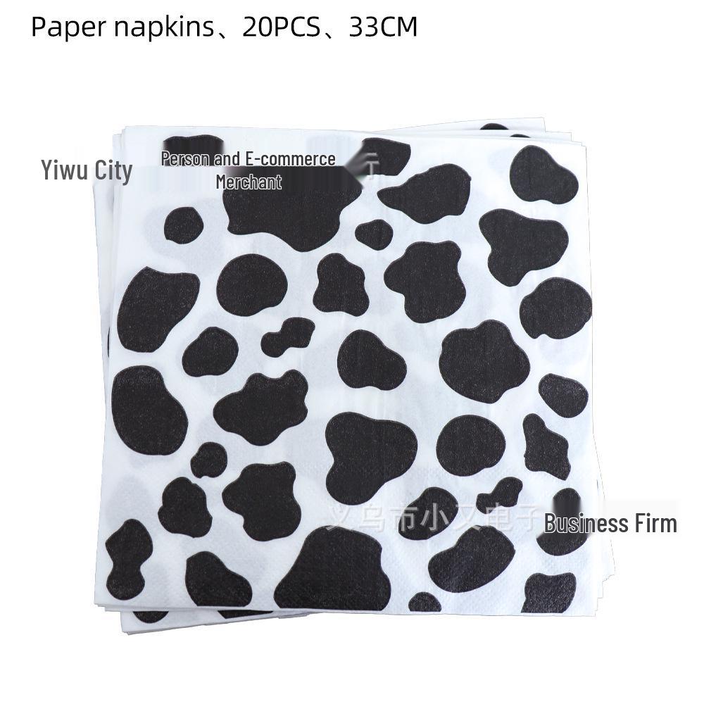 Cow Party Tableware Set: Plates, Cups, Napkins, Tablecloth & Bunting Decorations for Birthday Celebrations
