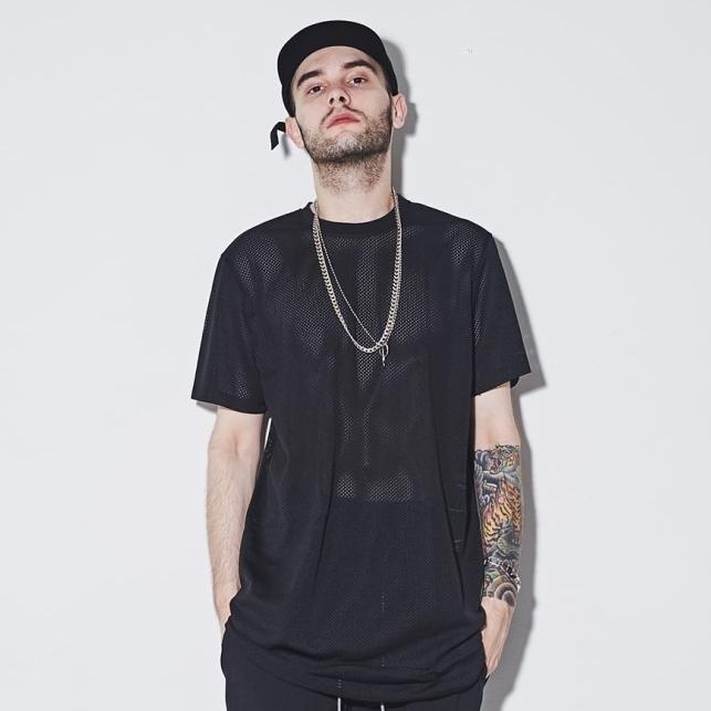 Laul Laul Mash Half Shirts Black Mesh Short Sleeve Tee For Innerwear