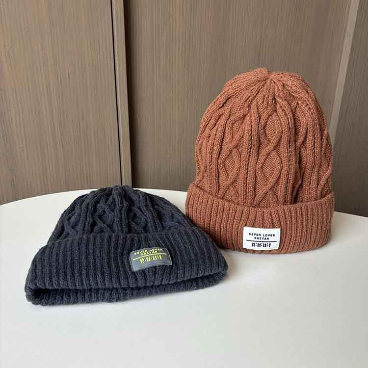 Winter Wool Hat Women's Fleece Thickened Warm Knitted Hat Big Head Circumference Ear Protection Hat Cold Hat