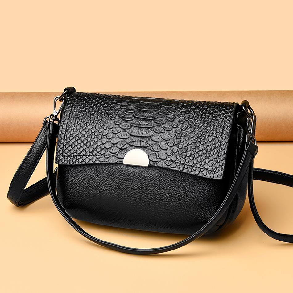 Single-shoulder Crossbody Bag, Fashionable Hand-held Small Square Bag, Crocodile Pattern Trendy Bag