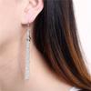Long String Sassel Earrings Silvery Color Alloy Eardrop Accessory for Daily Occasions Perfect Jewelry  For Women Causal Decor