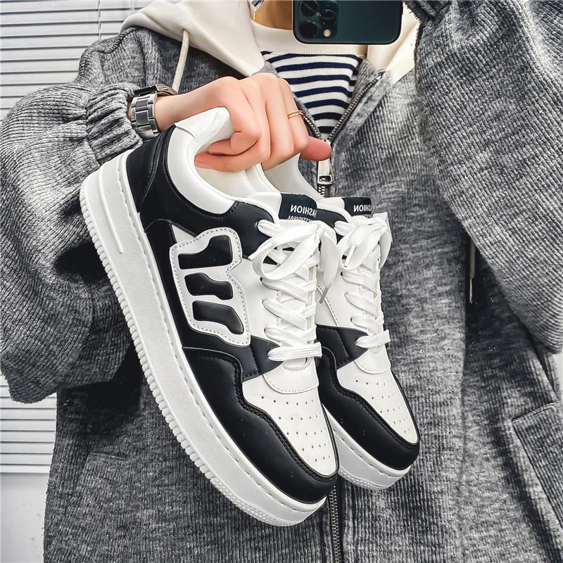 

Мужская повседневная обувь, белые кожаные кроссовки, удобная вулканизированная обувь, легкие кроссовки, модные школьные теннисные туфли 39–44 44