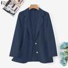 ZANZEA Women Turn Down Collar Casual Long Sleeve Unlined Cardigan Tops