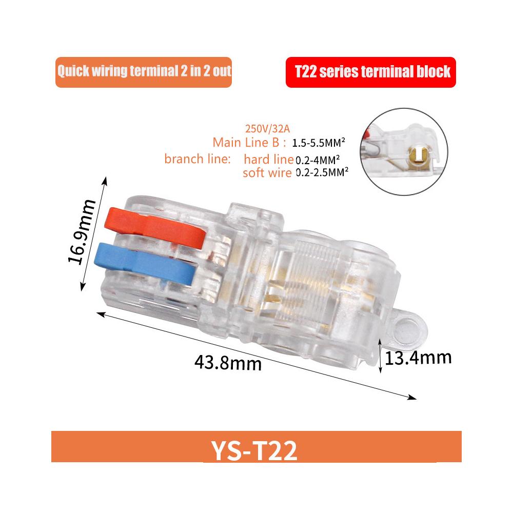 Mini Quick Terminal Block Fast T type Wire Connector Electric Splice Crimp Non Destructive Without Breaking Cable Insulated Line