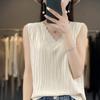 Women Tank Sleeveless MODERN NEW SAGA Summer T-shirt Knit Top Basic Vest Female V-neck