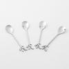 Leaf Design Stainless Steel Teaspoon 4-piece Set