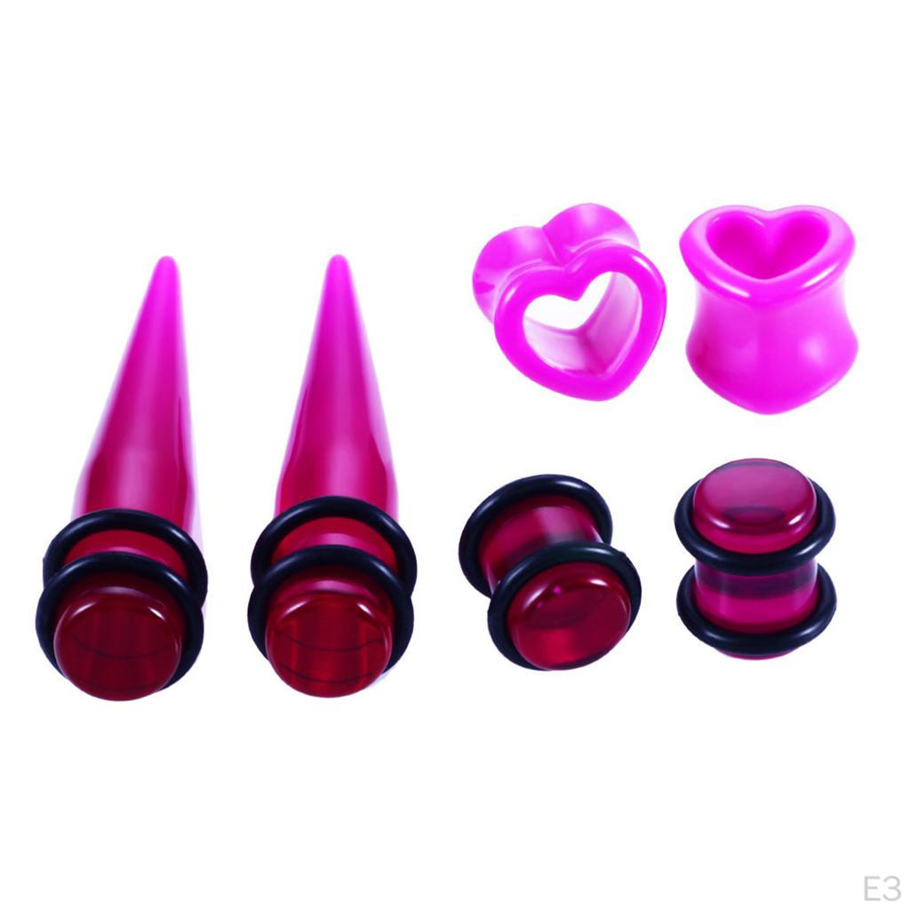 48-teiliges 14G-0000G Acryl Ohrdehner-Set Kegel Herz Tunnel Plug