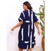 V-neck Printed Loose Dress