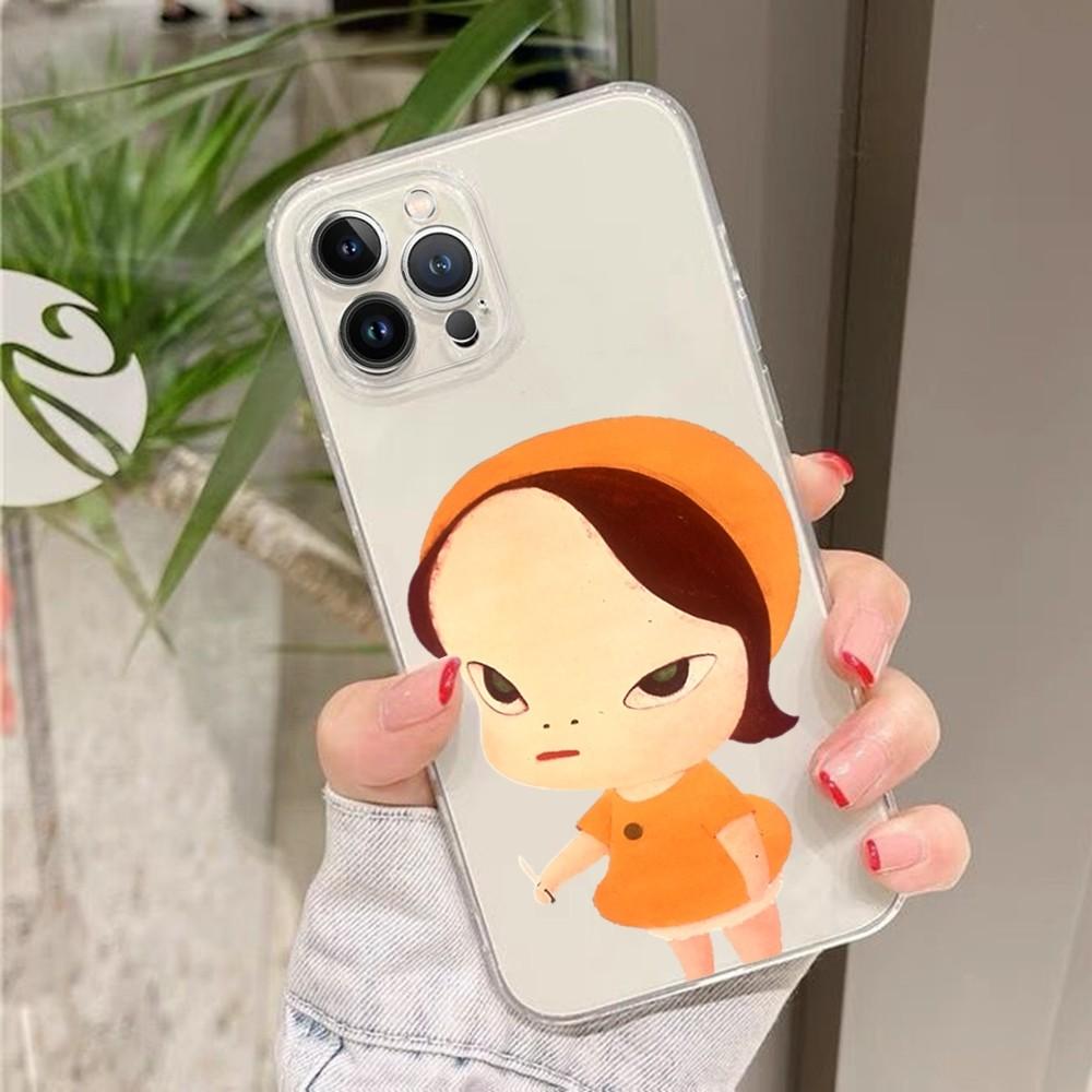 Art Cartoon Aesthetic Yoshitomo Nara Case For iPhone 15 13 14 Pro Max XS XR 12 11 Pro 13 Mini 6 7 8 Plus Soft Clear Back Cover