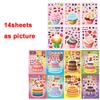 Make-a-Cake Sticker Sheets DIY Make Your Own Birthday Cake Puzzle Stickers for Kids Boys Girls Party Favor Games Toys Gifts