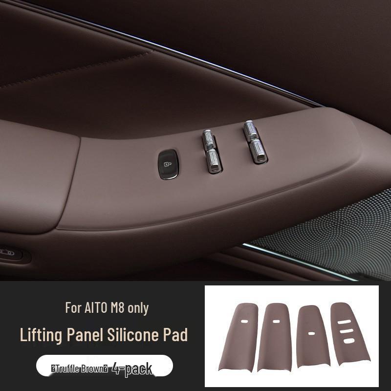 Compatible with 26 AITO M7 Models: Car Door Button Protection Pad & Window Glass Lift Panel Silicone Accessories