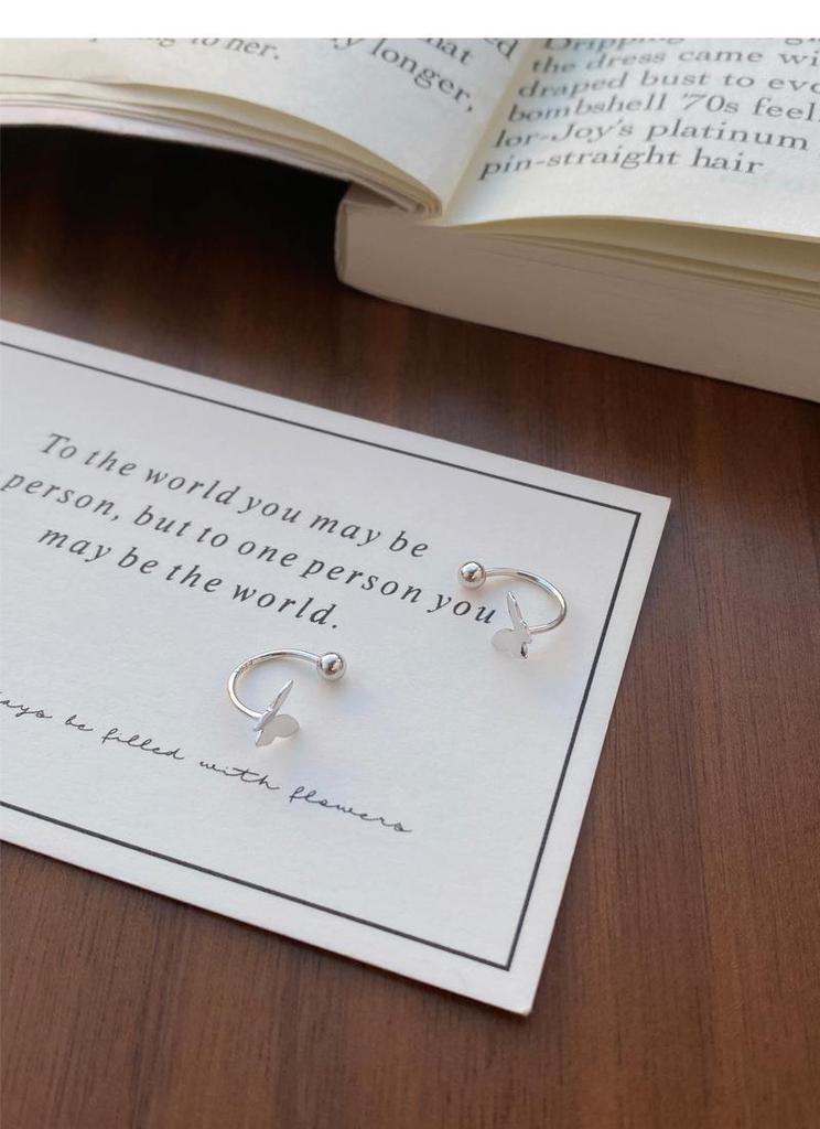 S999 Sterling Silver Butterfly Stud Earrings: Elegant Forest-Inspired Design for Women.