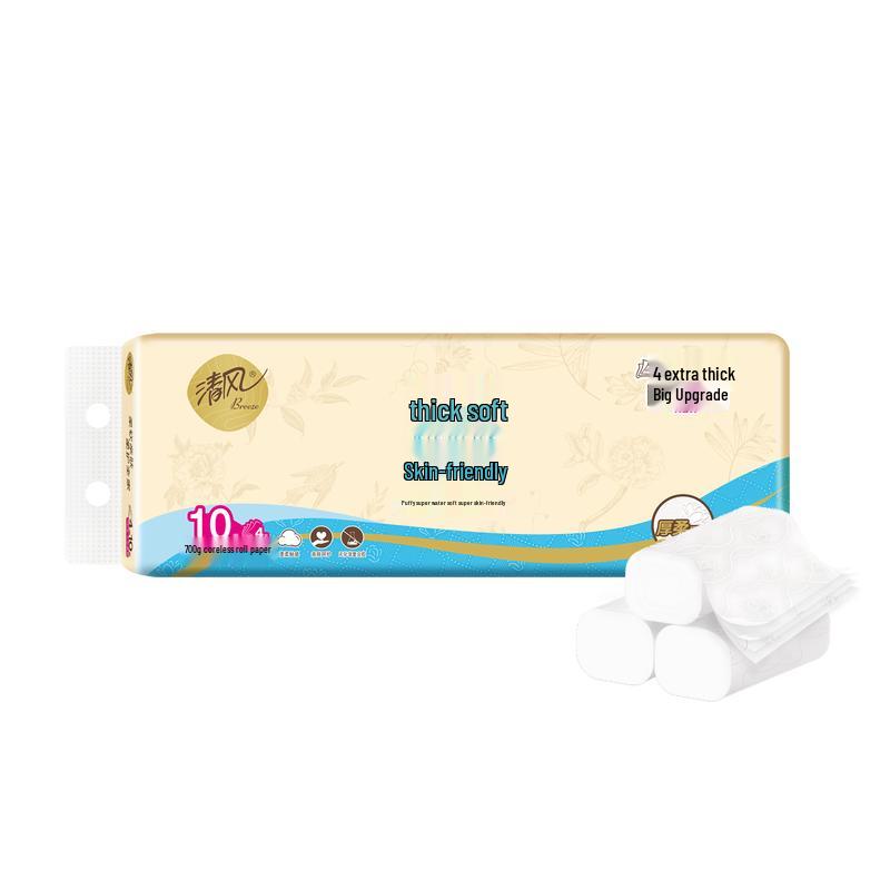 

Цинфэн 4-слойная туалетная бумага без втулки