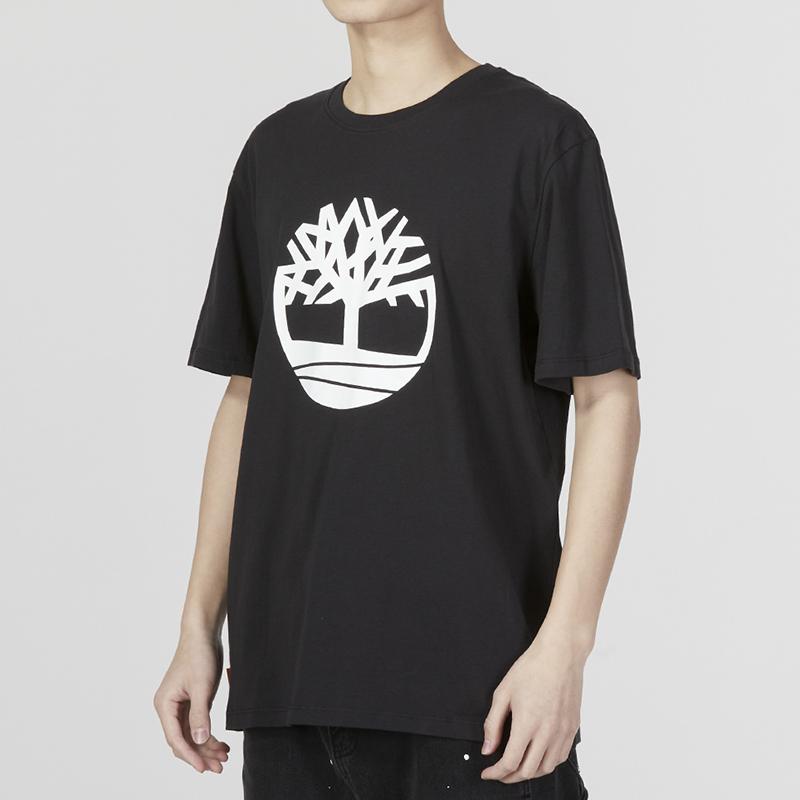 Timberland Casual Breathable Short Sleeve Logo T-Shirt Men Tops Black A6281-001