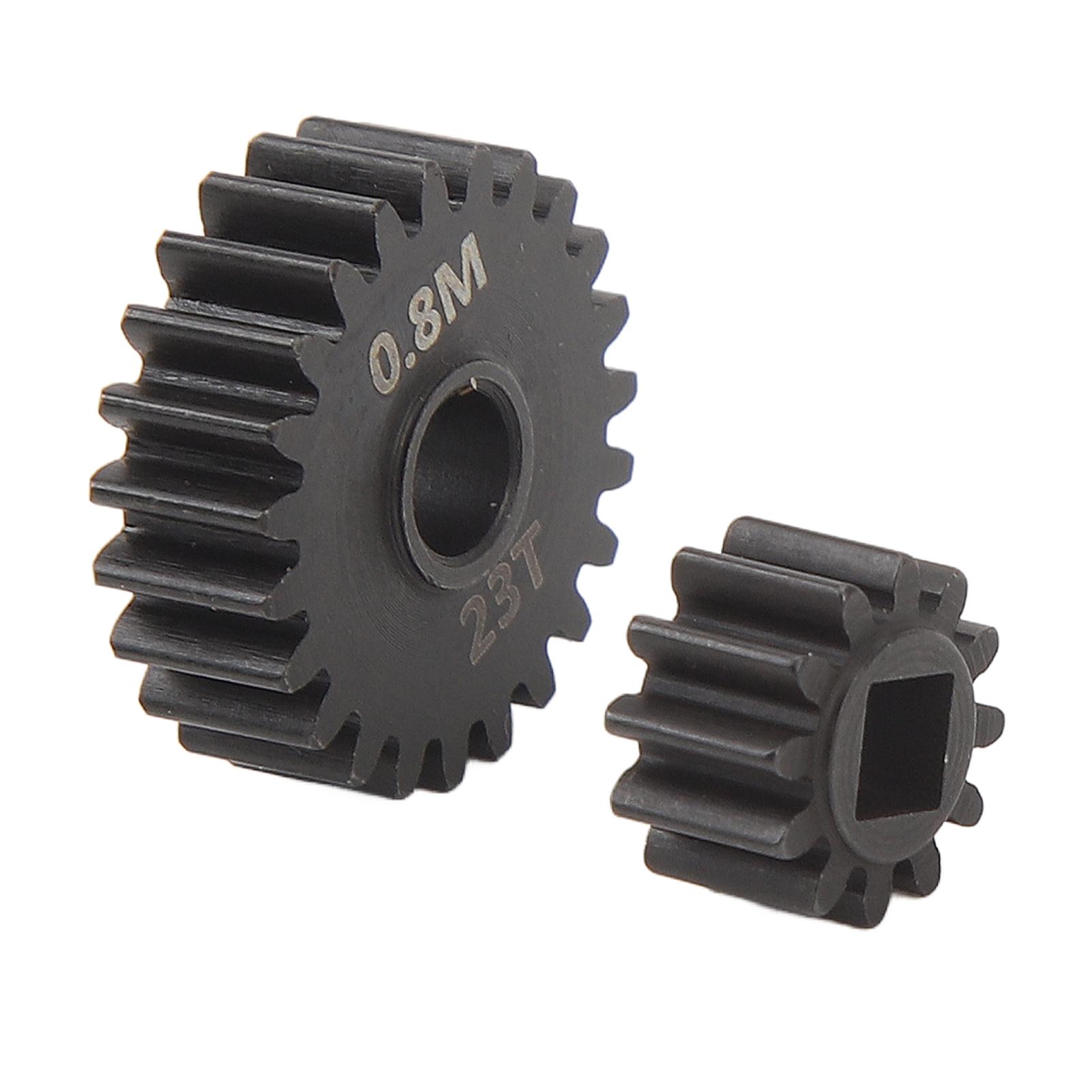 

RC Portal Gears 0.8M Portal Gears 12T 23T Steel Gears Compatible for Axial Capra for SCX10 III 110