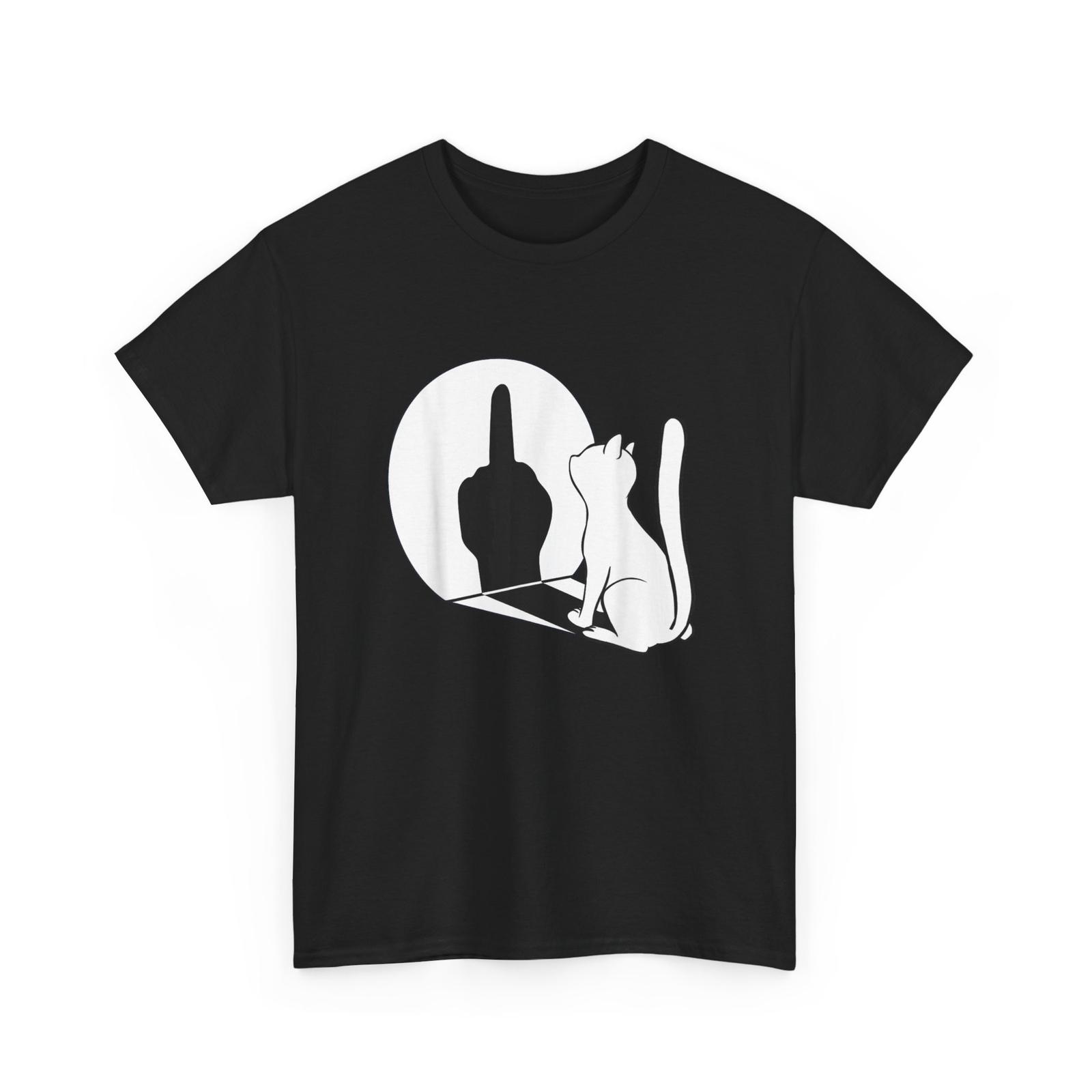 Funny major cat with middle finger T-Shirt, Black S разноцветный