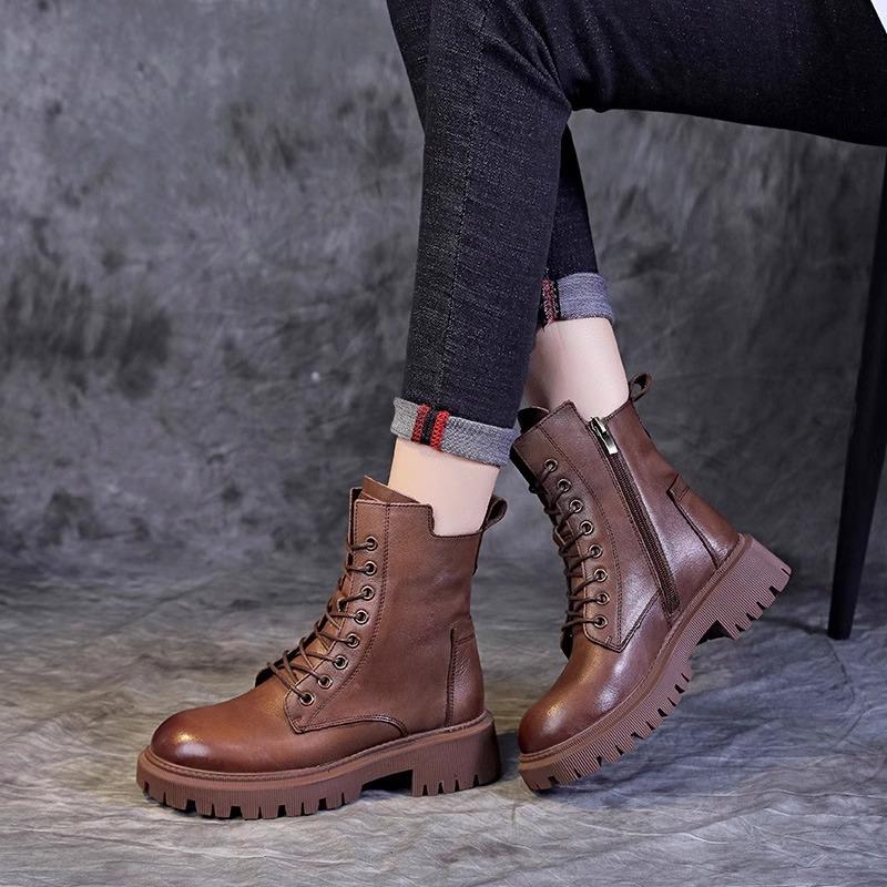 2025 Autumn and Winter New Boots Martin Boots Thick-soled High-value Versatile British Style Short Boots Support One 2025