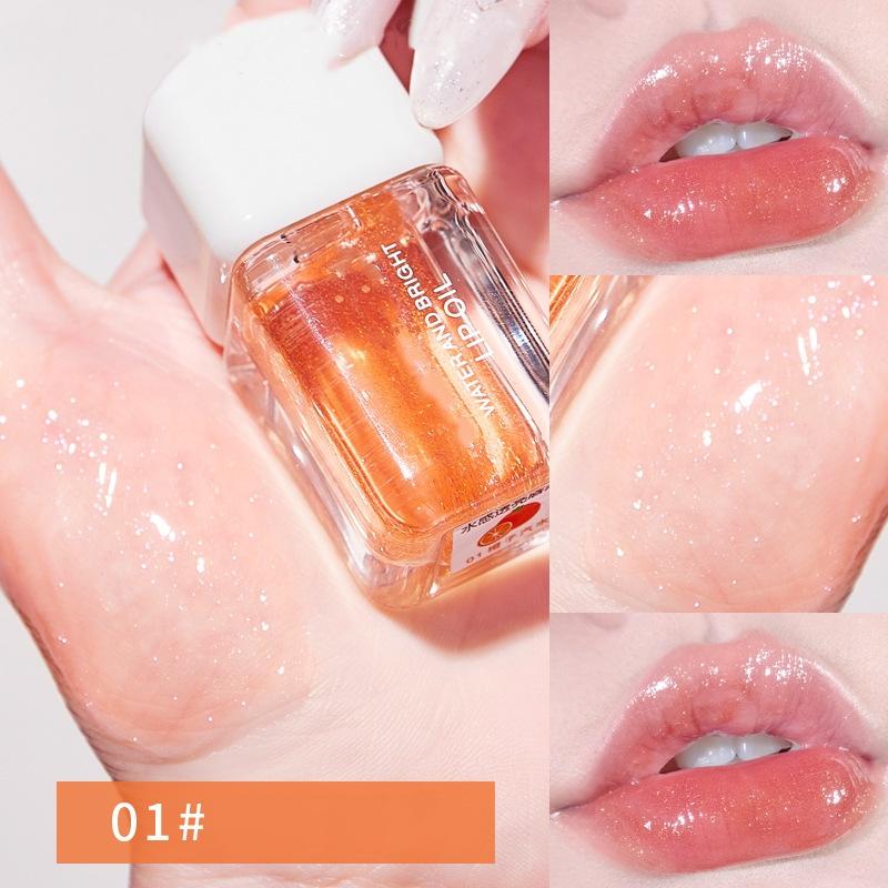 1Pcs/Set Long-Lasting Hydrating Lip Glow Oil for Women Moisturizing Plumping Transparent Lip Gloss Gift for Girls Lip Care