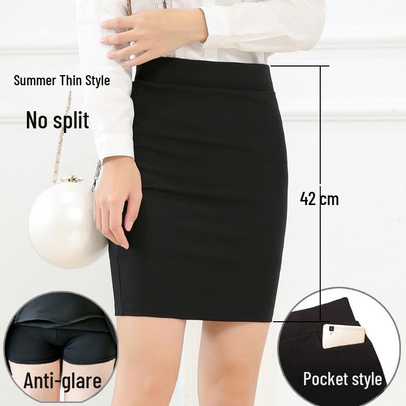 

Женская эластичная юбка-карандаш с карманами - профессиональная облегающая юбка полудлинной длины S (36-46 kg)