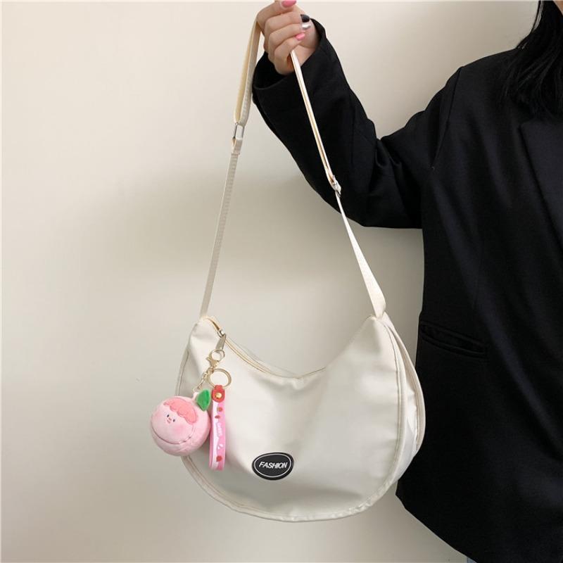 Spring fresh canvas bag large capacity women's bag popular new fashion dumpling bag versatile shoulder messenger bag