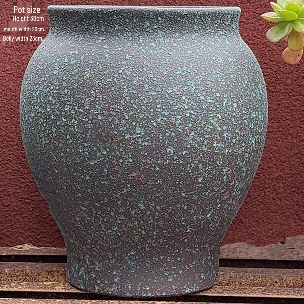 Large Vintage Ceramic Flower Pot for Indoor/Outdoor Plants - Breathable Tall Wide-Mouth Design for Bougainvillea & Succulents
