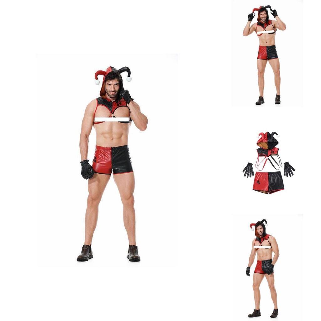 Verführerisches Bühnenoutfit für Nachtclubs Herren Halloween Clown Dessous