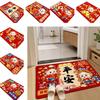 Cartoon Festive Decoration Door Mat 60*40cm Front Door Decorative Carpet New Year Red Floor Mat