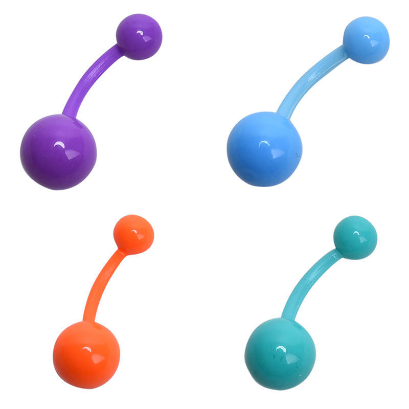 

12 шт. гибкие кольца со штангой для пупка, смешанные украшения для пирсинга пупка