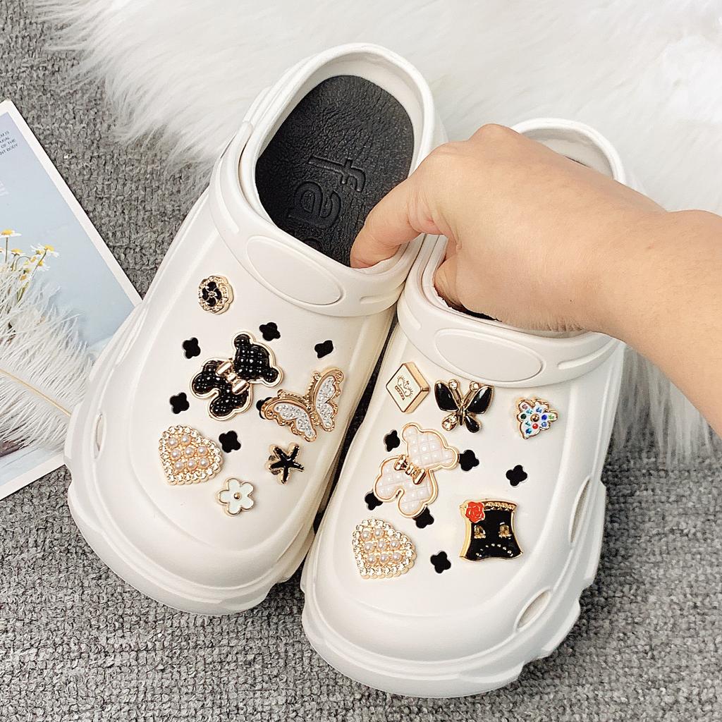 New Platform Hole Shoes Women's Summer Wear Beach Bag Head Half Slippers Women