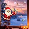 Creative Holiday Window Art Christmas Santa Claus Static Glass Sticker Removable PVC Decal Waterproof Wall Decorations Decor for Doors And
