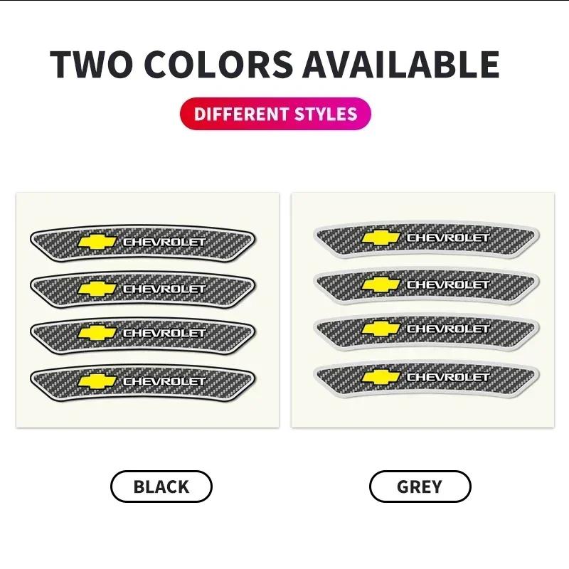 ZBJ1 4Pcs Car Wheel Hub Rim Stickers Auto Decor Decals Carbon Fiber Sticker For Chevrolet Cruze Captiva Sail Corsa Aveo Accessories