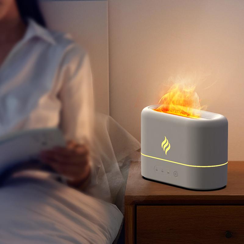 Portable Cool Mist Usb Led change color 7 colors fire flame room humidifier Aroma Essential Oil Diffuser h2o air humidifier