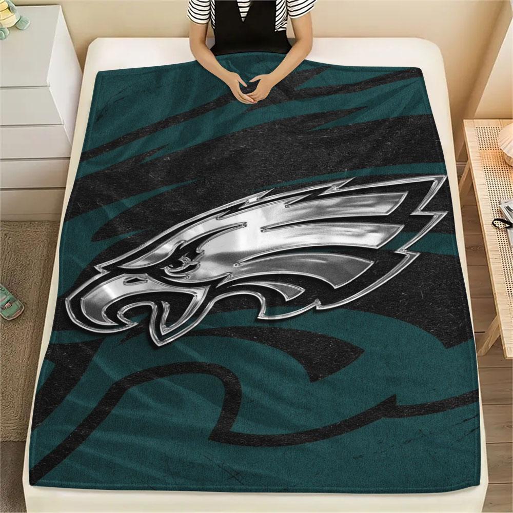 Philadelphia Eagles Printed Flannel Blanket, soft throw for bedroom sofa, washable, fan merchandise, great gift.