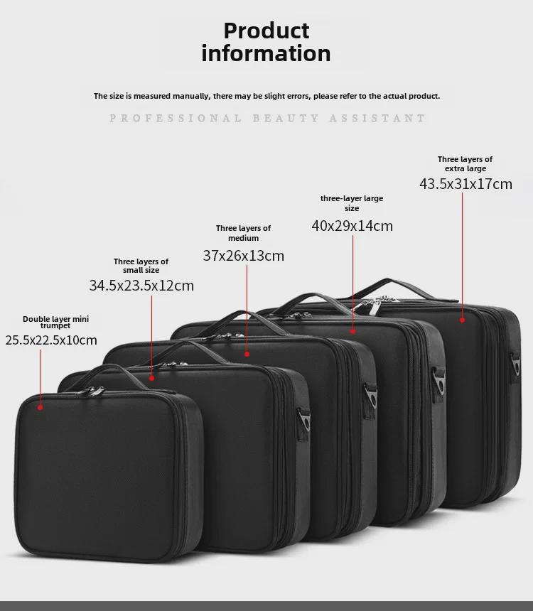 Geräumige mehrschichtige Kosmetik-Organizer-Tasche